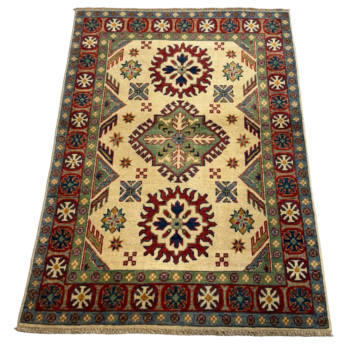 147 x 103 cm Hand Knotted Afghan Kazak – Wool Rug