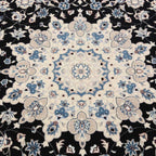 Turkish Machine Made Persian Navy Nain Rug