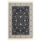 Turkish Machine Made Navy Nain Persian Rug