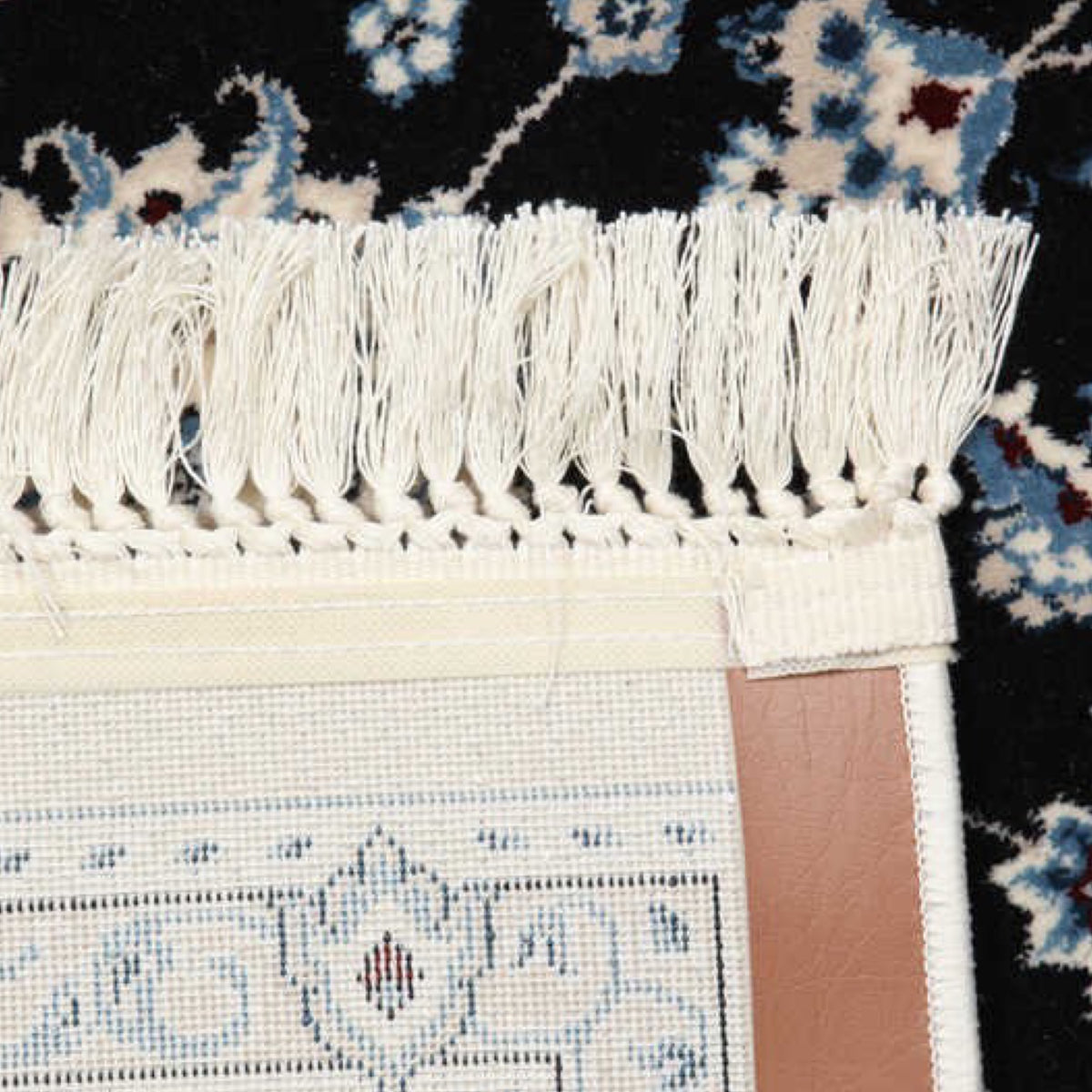 Turkish Machine Made Navy Nain Persian Rug