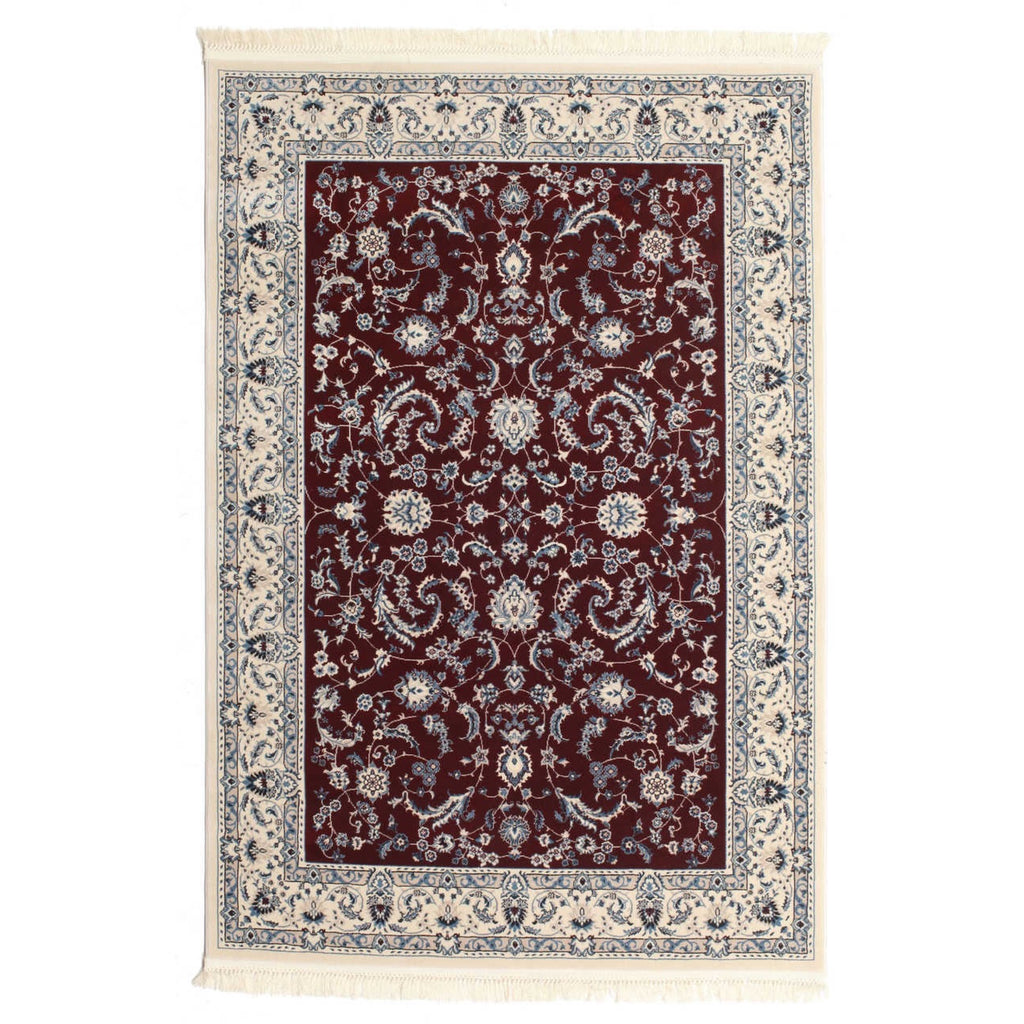 290 x 200 cm Turkish Machine Made Dark Red Nain Persian Rug