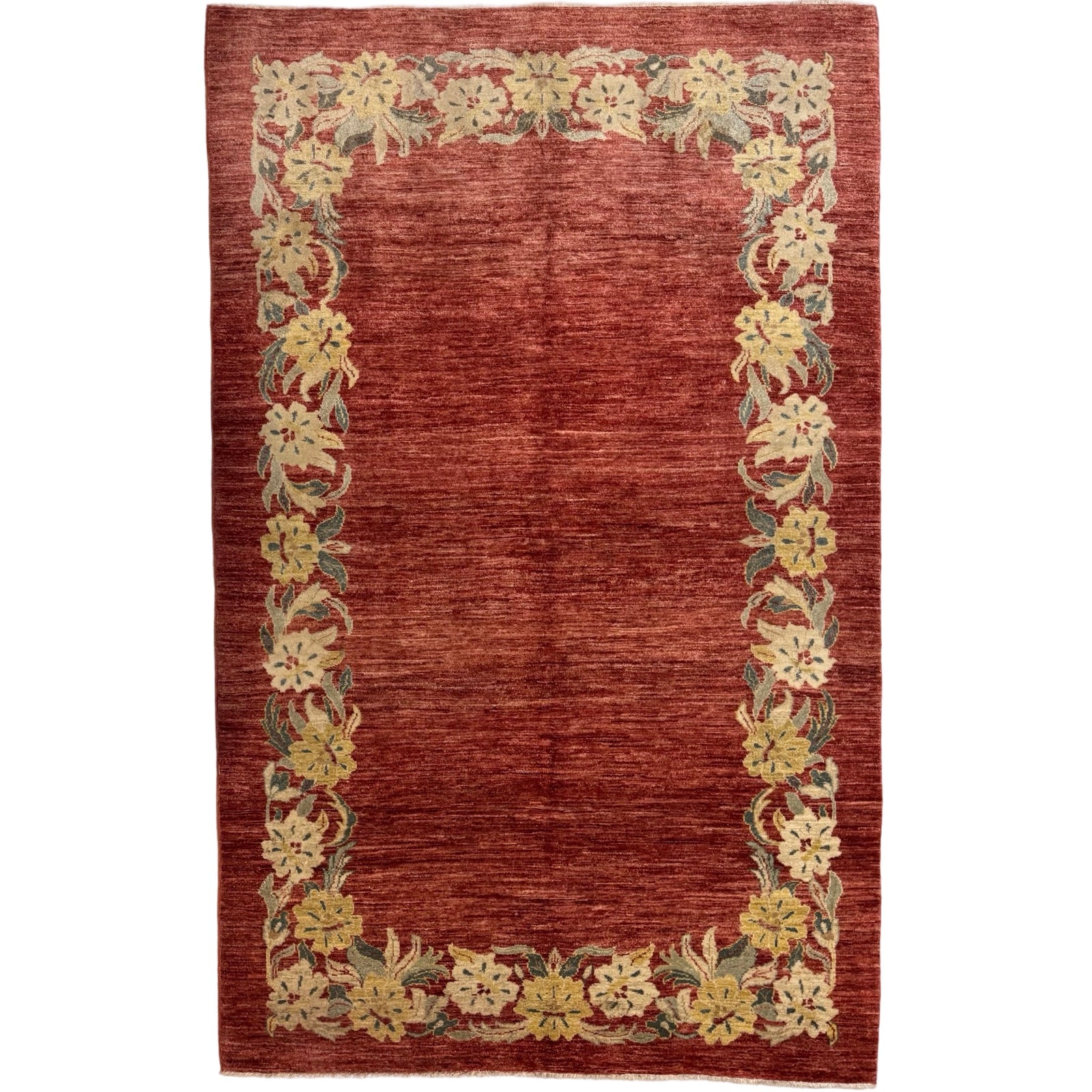 244 x 152 cm Afghan Chobi Modern Floral Hand-Knotted Wool Rug