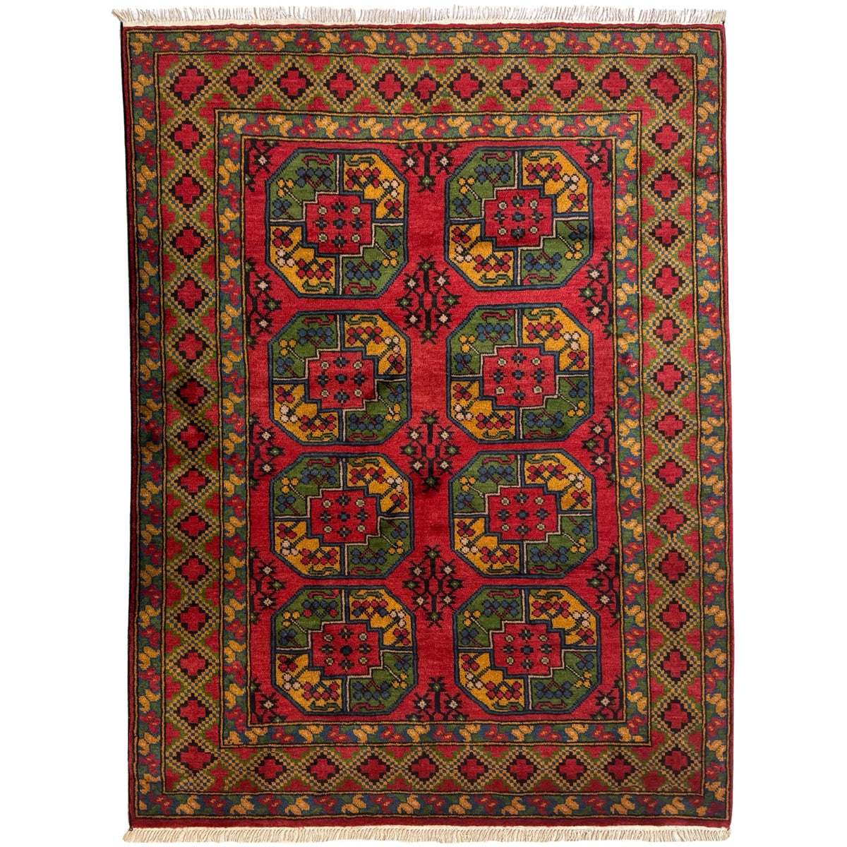 200 x 150 cm Hand Knotted Afghan Akche Filpai – Wool Rug