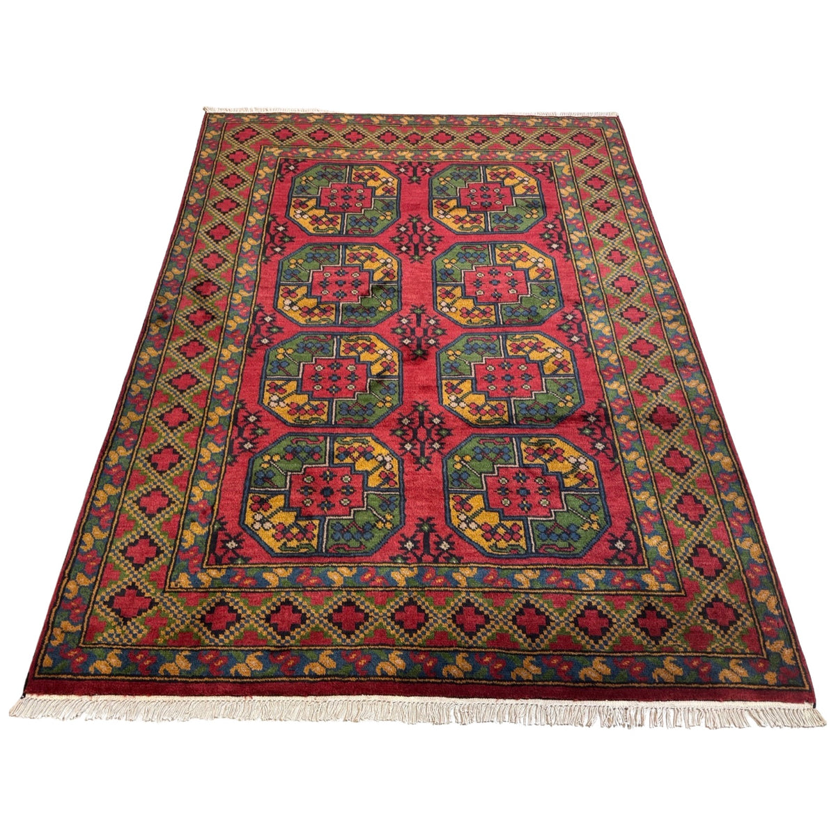 200 x 150 cm Hand Knotted Afghan Akche Filpai – Wool Rug