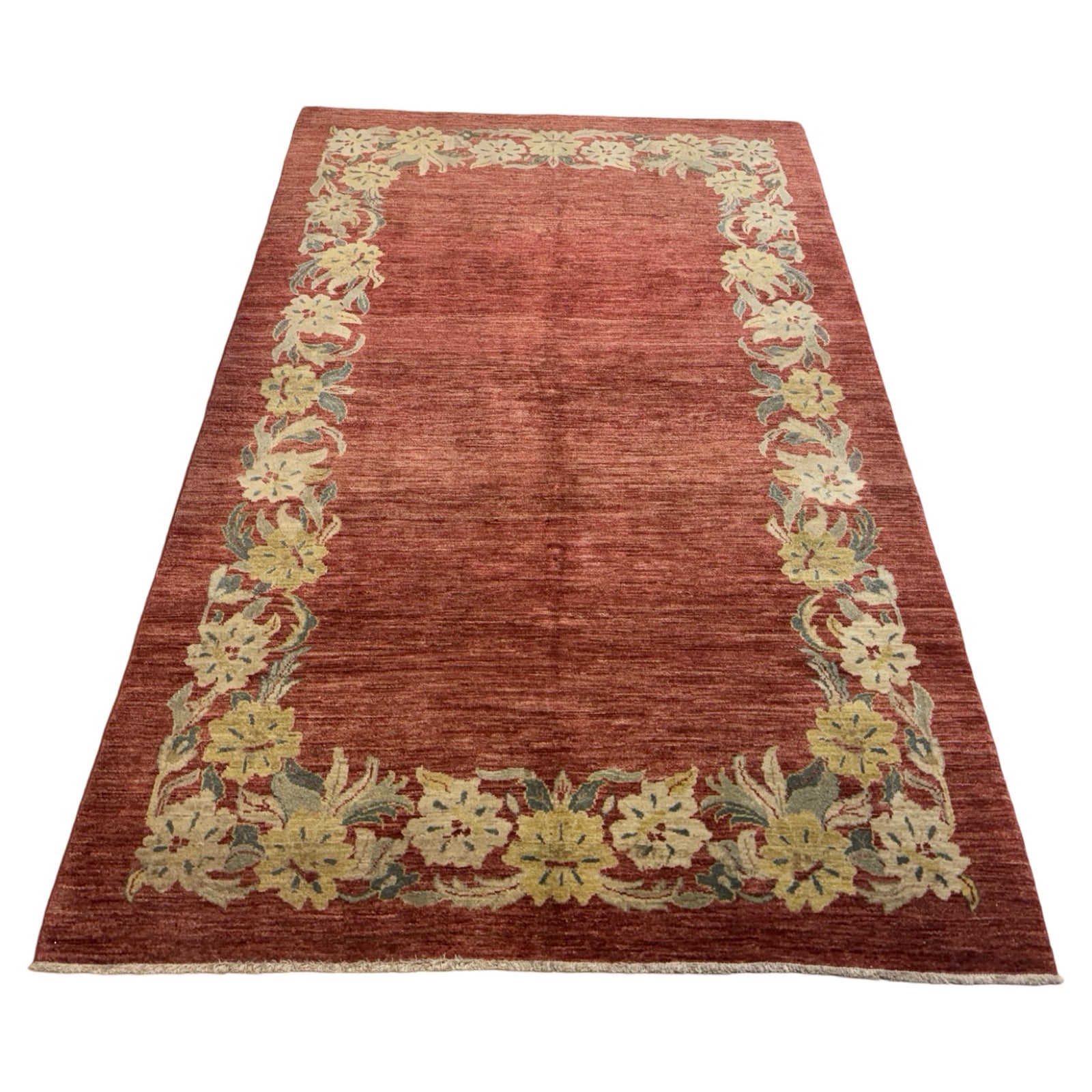 244 x 152 cm Afghan Chobi Modern Floral Hand-Knotted Wool Rug