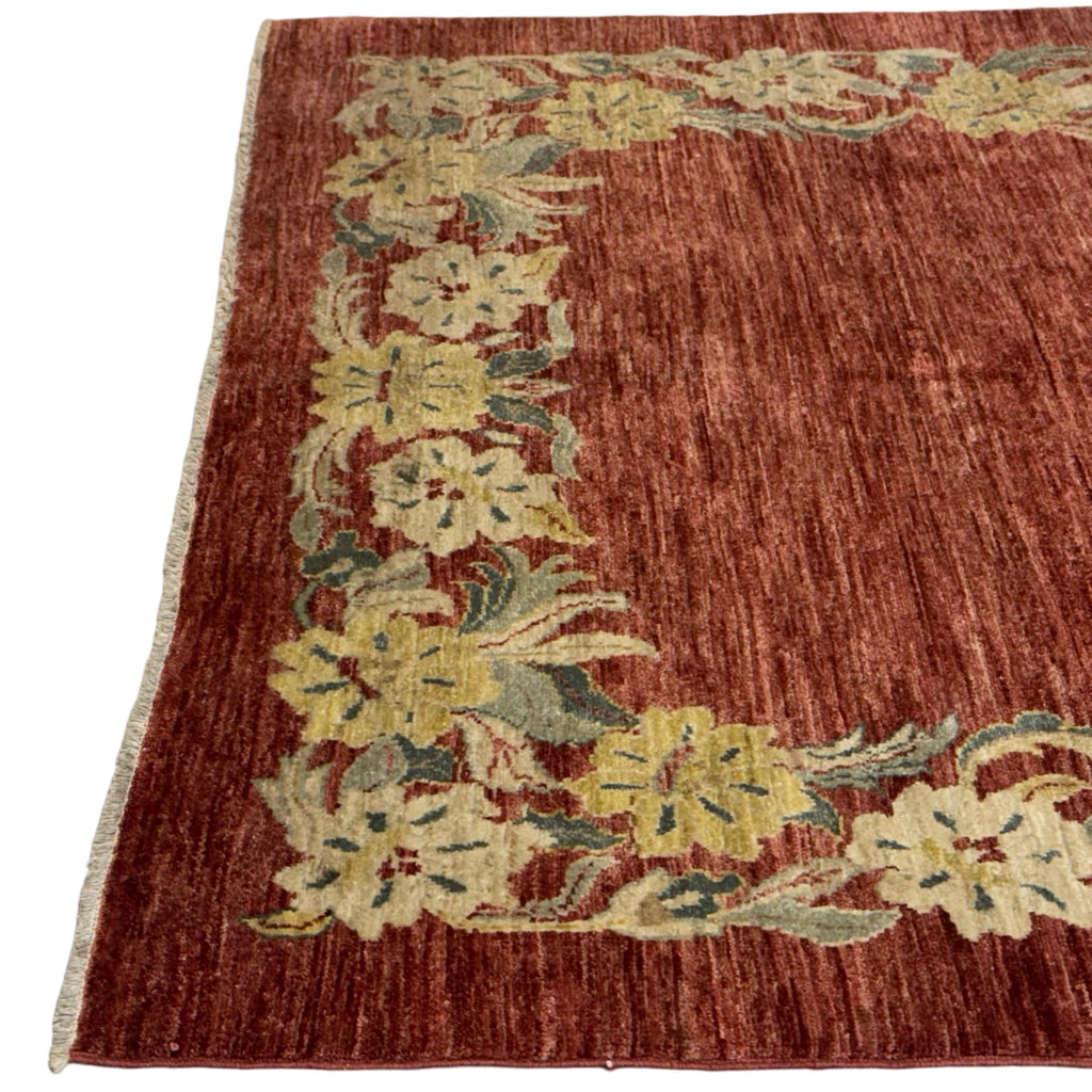 244 x 152 cm Afghan Chobi Modern Floral Hand-Knotted Wool Rug