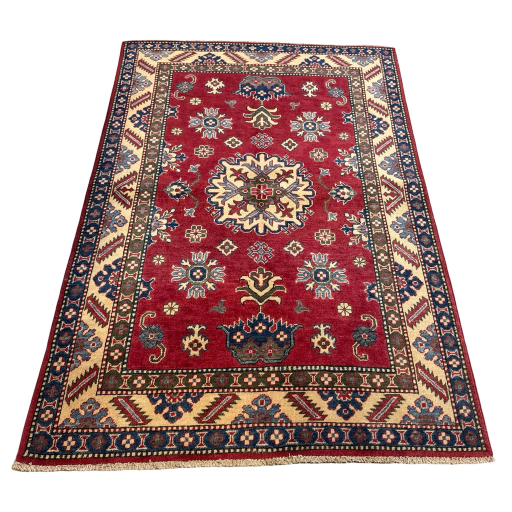 175 x 121 cm Hand Knotted Afghan Kazak – Wool Rug