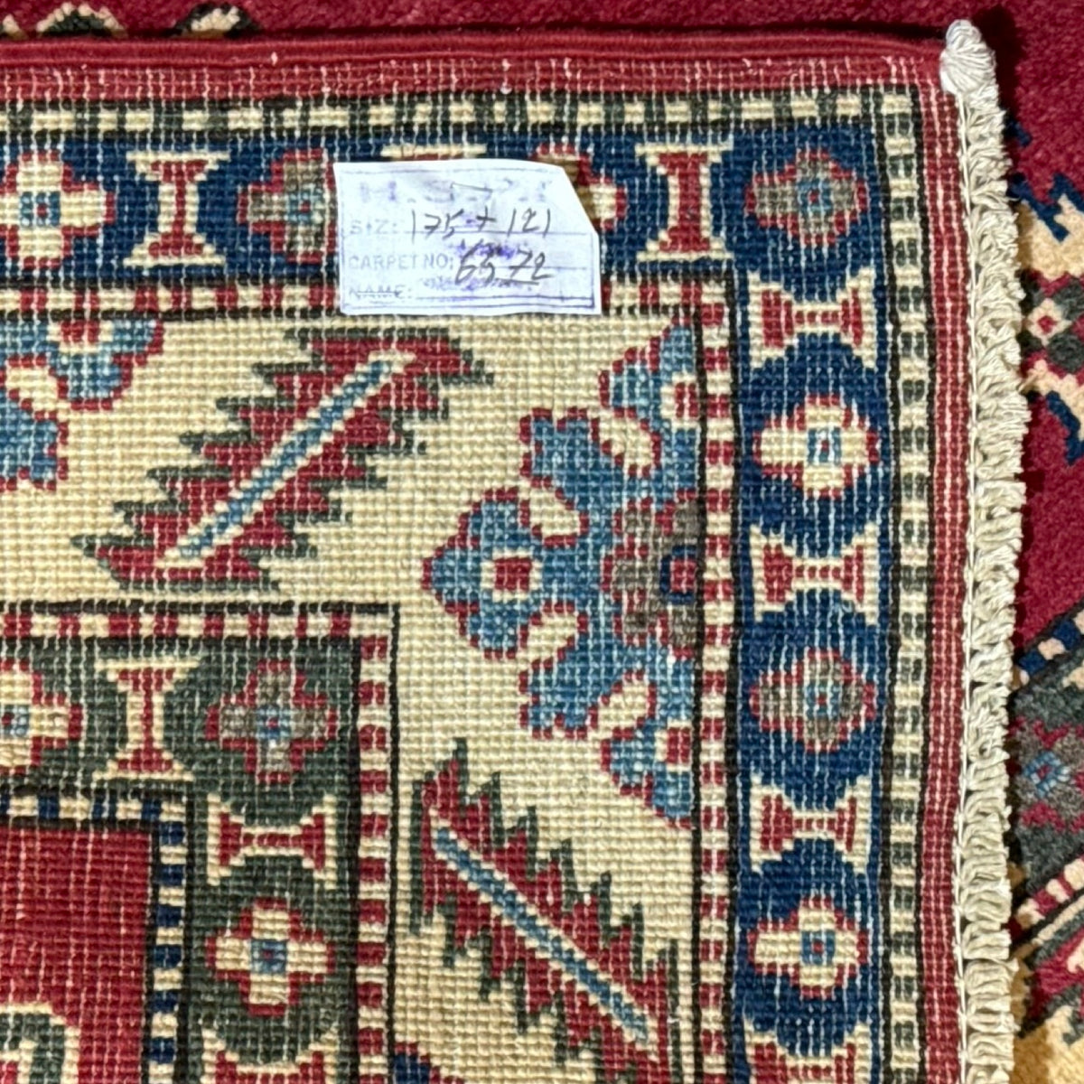 175 x 121 cm Hand Knotted Afghan Kazak – Wool Rug