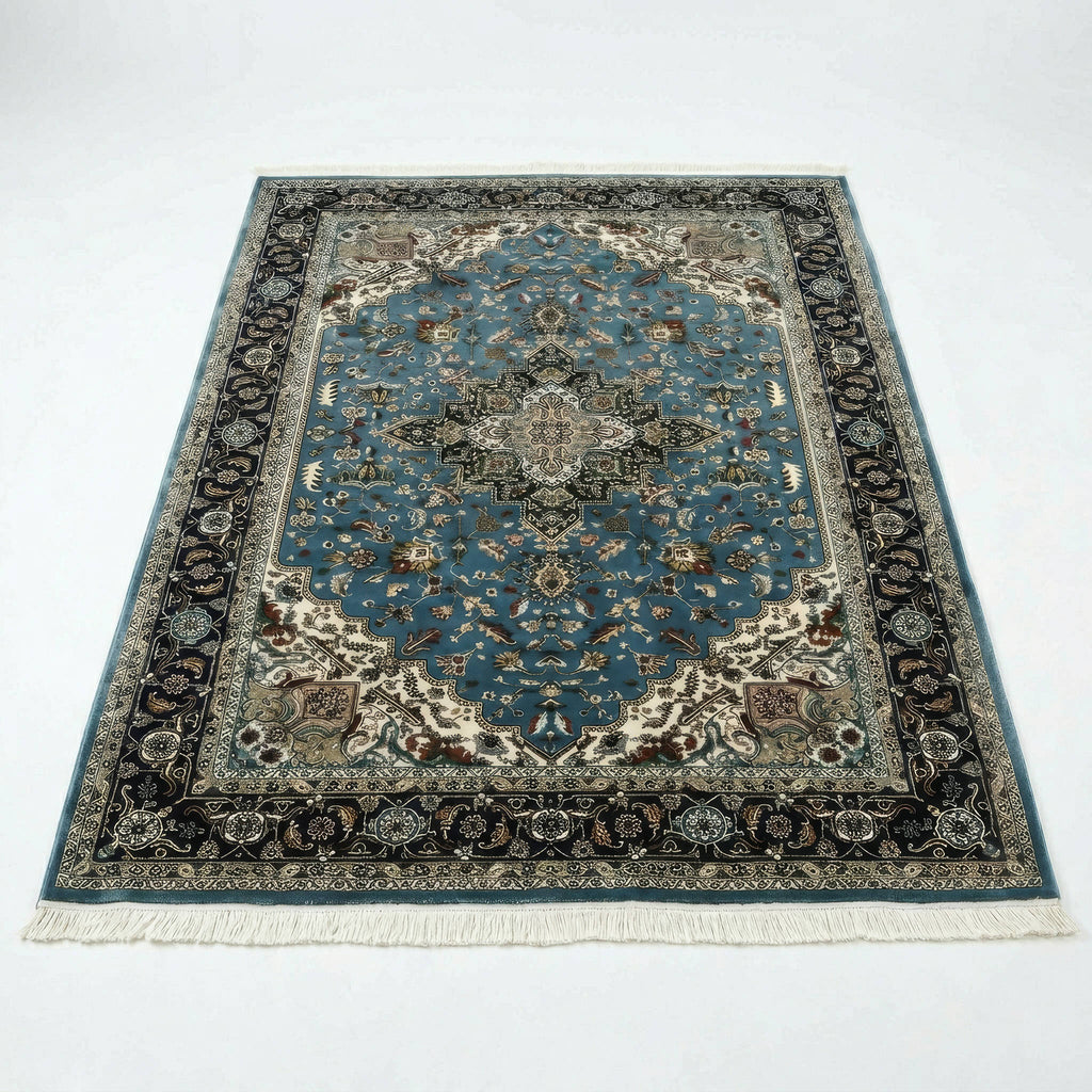 340 x 240 cm Light Blue Persian Heriz 500 Reeds Machine-Made Rug
