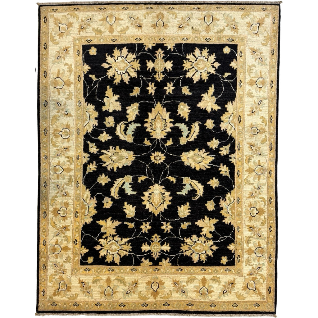 197 x 150 cm Afghan Chobi Ziegler Hand-Knotted Wool Rug