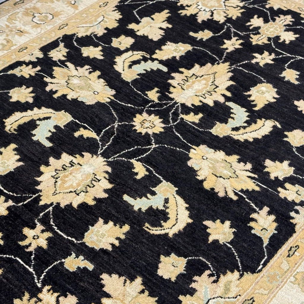 197 x 150 cm Afghan Chobi Ziegler Hand-Knotted Wool Rug