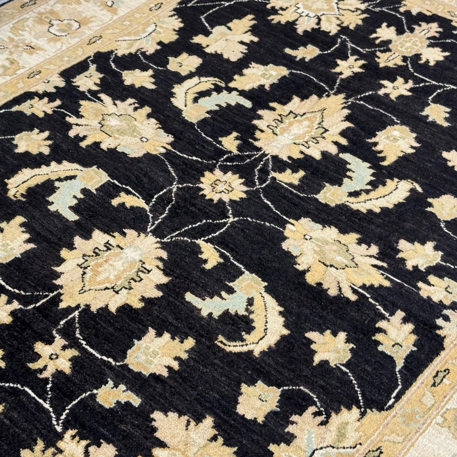 197 x 150 cm Afghan Chobi Ziegler Hand-Knotted Wool Rug