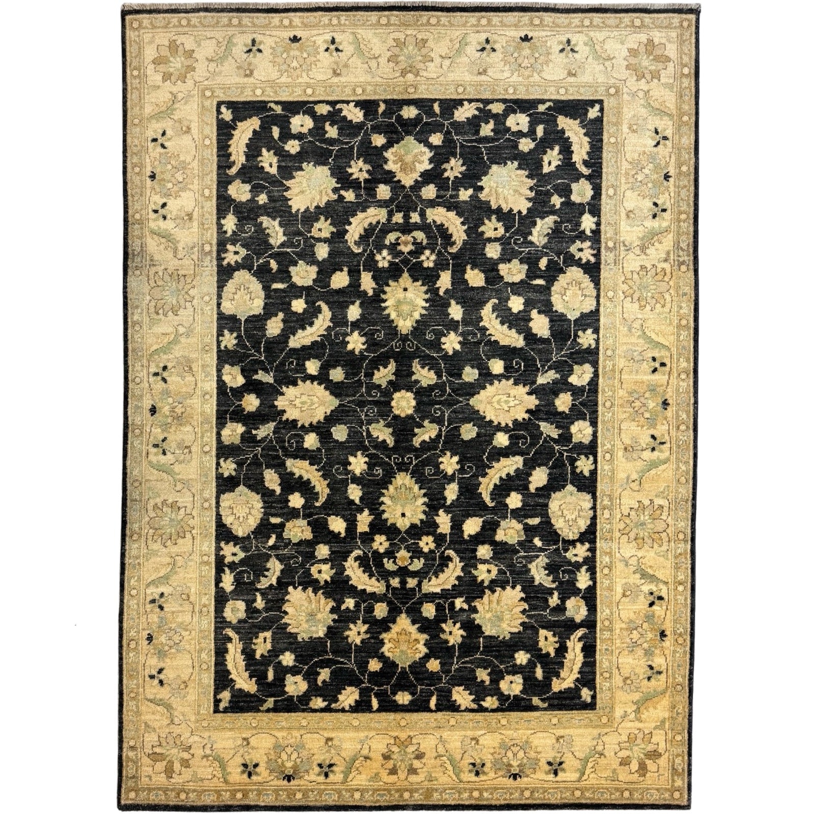 210 x 151 cm Afghan Chobi Ziegler Hand-Knotted Wool Rug