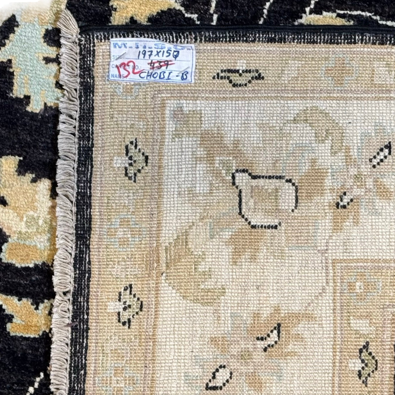 197 x 150 cm Afghan Chobi Ziegler Hand-Knotted Wool Rug