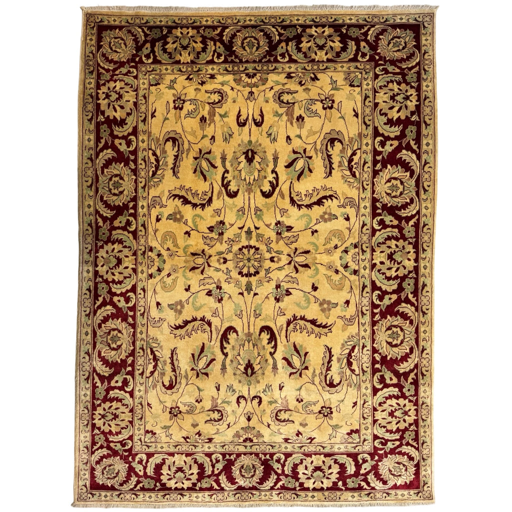206 x 147 cm Beljik Afghan Chobi Hand-Knotted Wool Rug