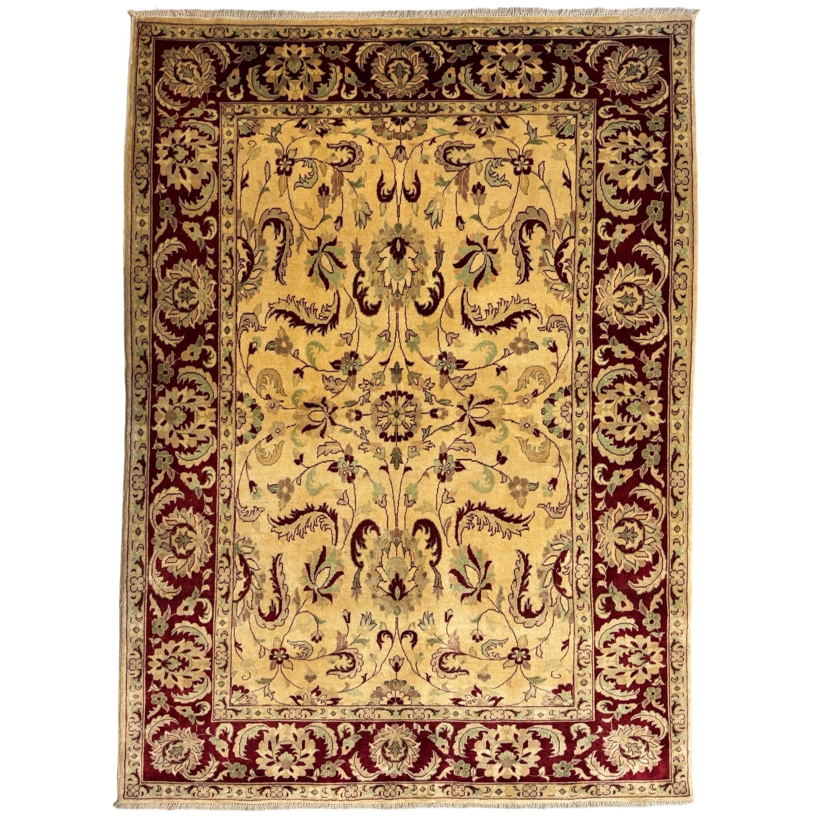 206 x 147 cm Beljik Afghan Chobi Hand-Knotted Wool Rug