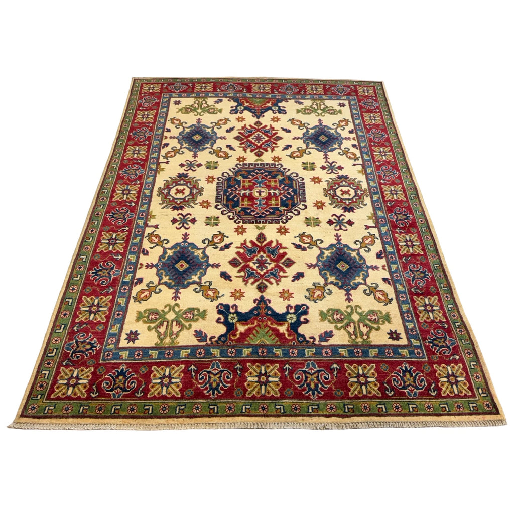 212 x 152 cm Hand Knotted Afghan Kazak – Wool Rug