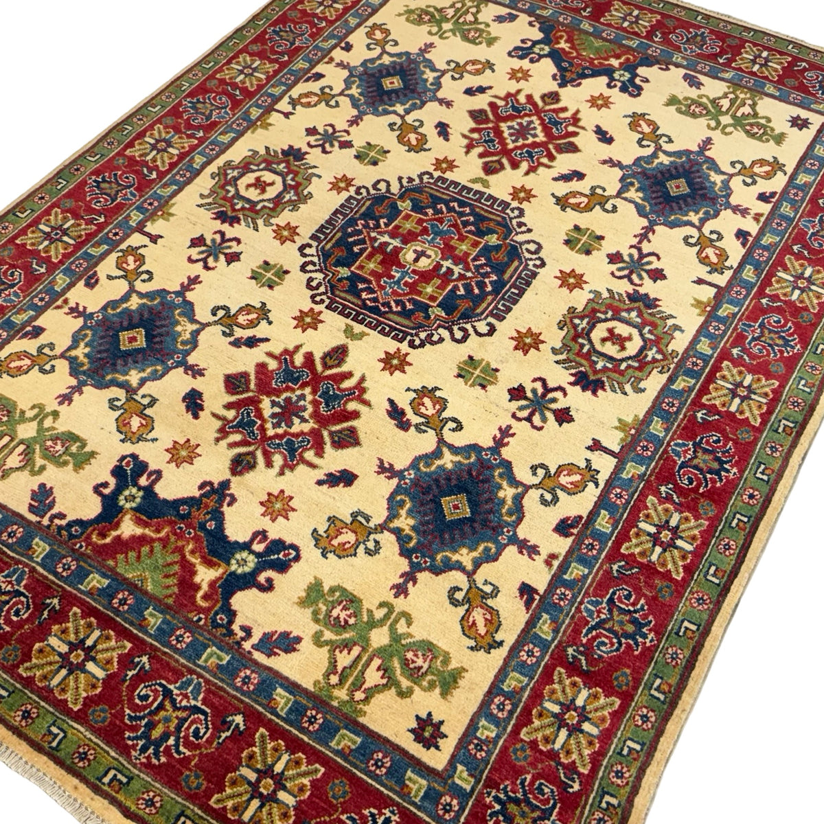 212 x 152 cm Hand Knotted Afghan Kazak – Wool Rug