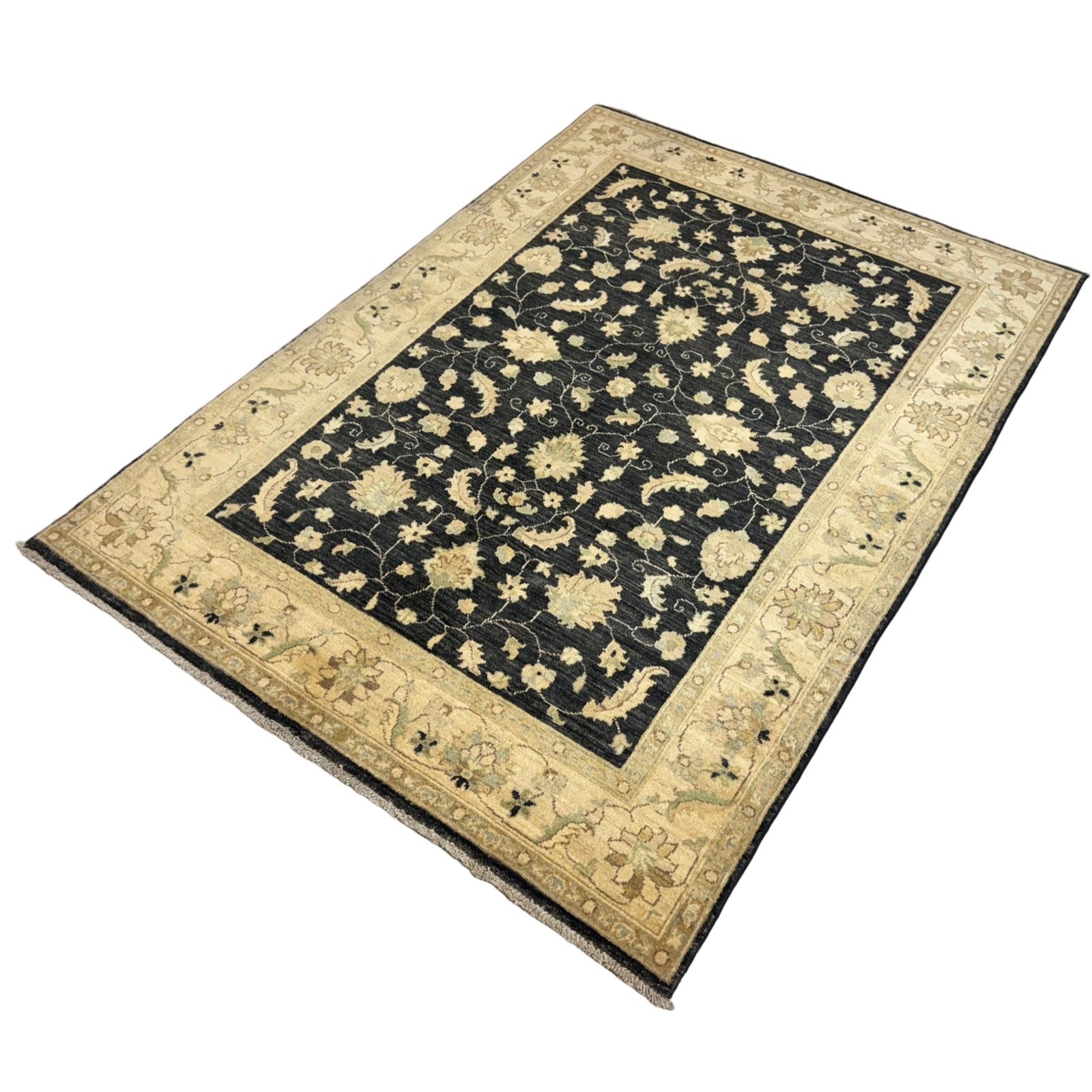 210 x 151 cm Afghan Chobi Ziegler Hand-Knotted Wool Rug