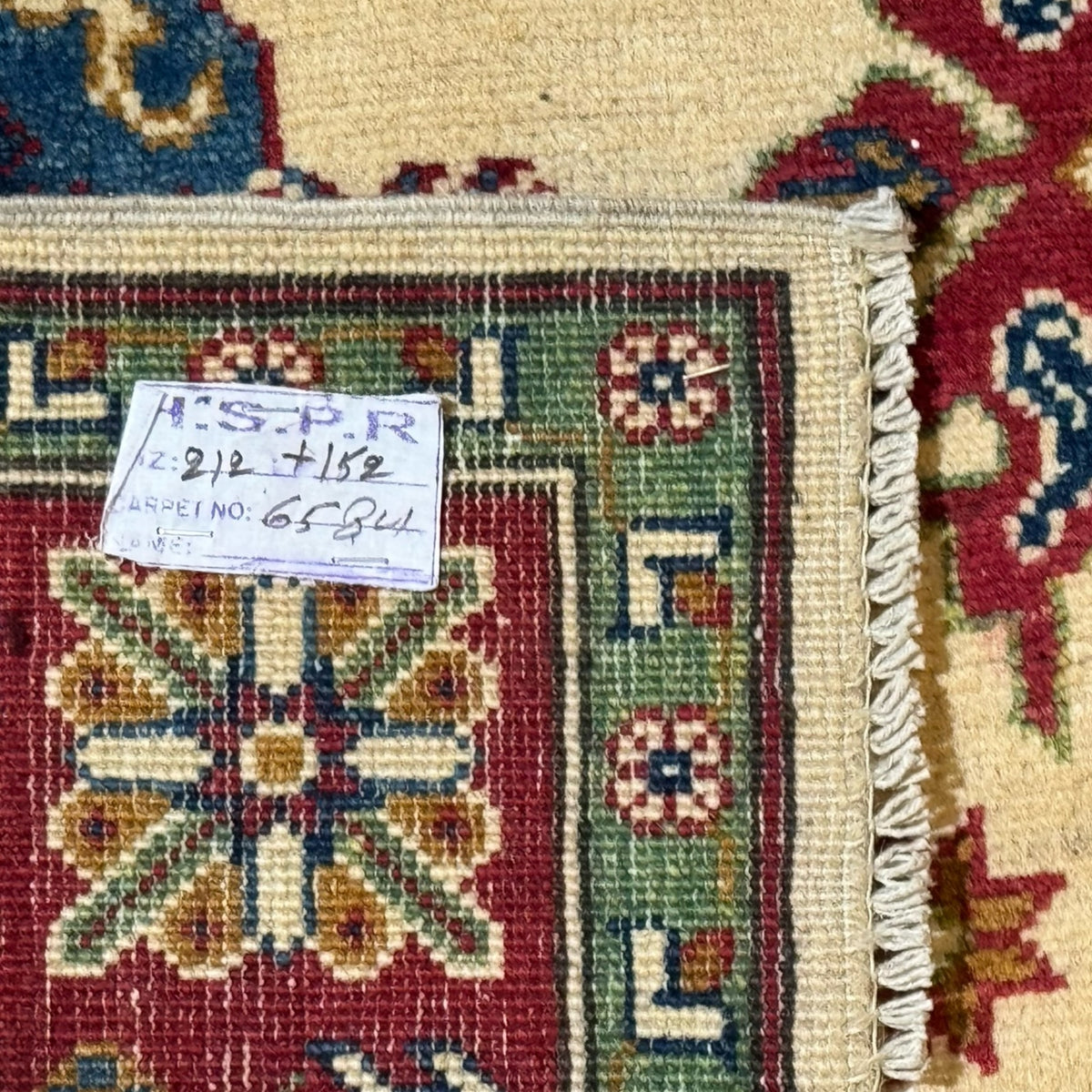 212 x 152 cm Hand Knotted Afghan Kazak – Wool Rug