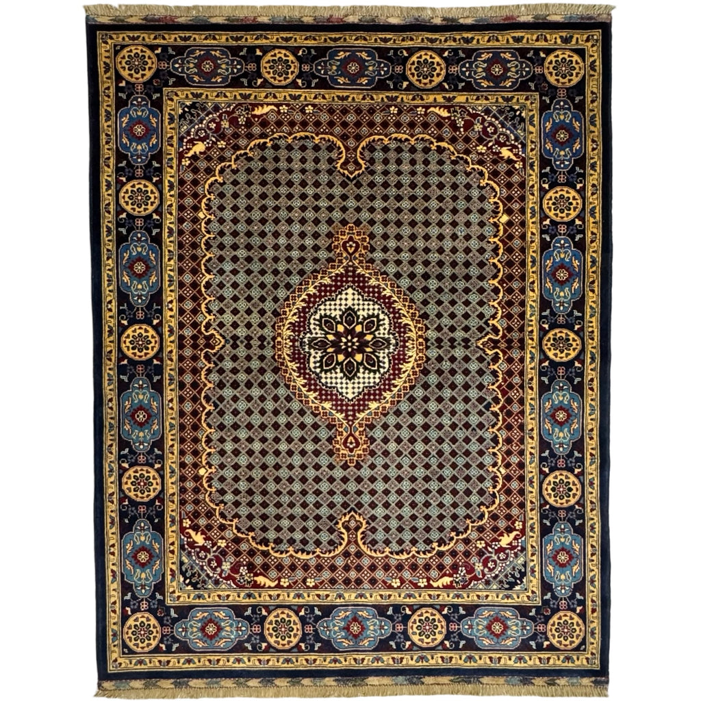 195 x 153 cm Hand Knotted Mahi Design Afghan – Wool Rug