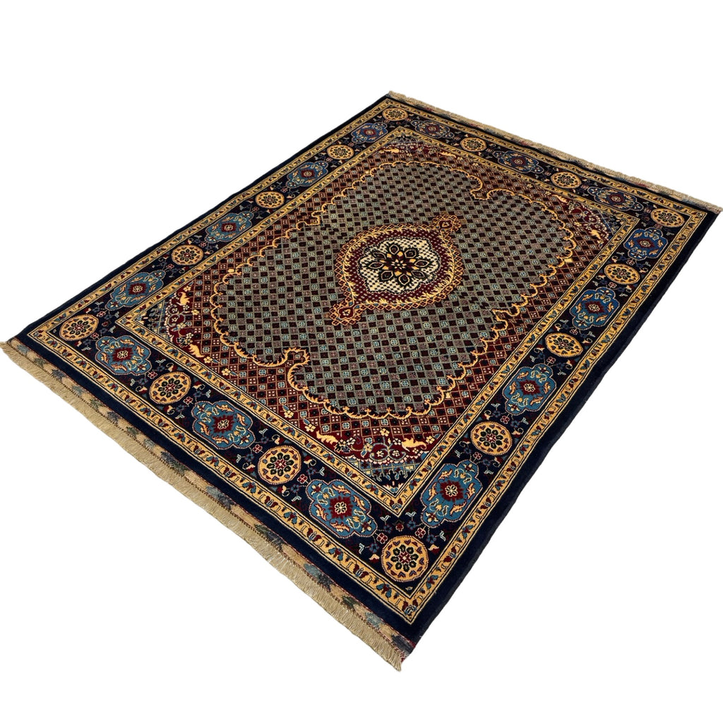 195 x 153 cm Hand Knotted Mahi Design Afghan – Wool Rug