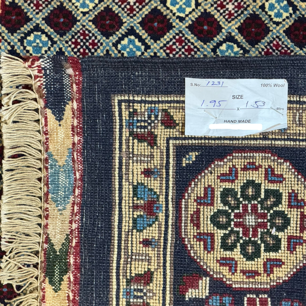 195 x 153 cm Hand Knotted Mahi Design Afghan – Wool Rug