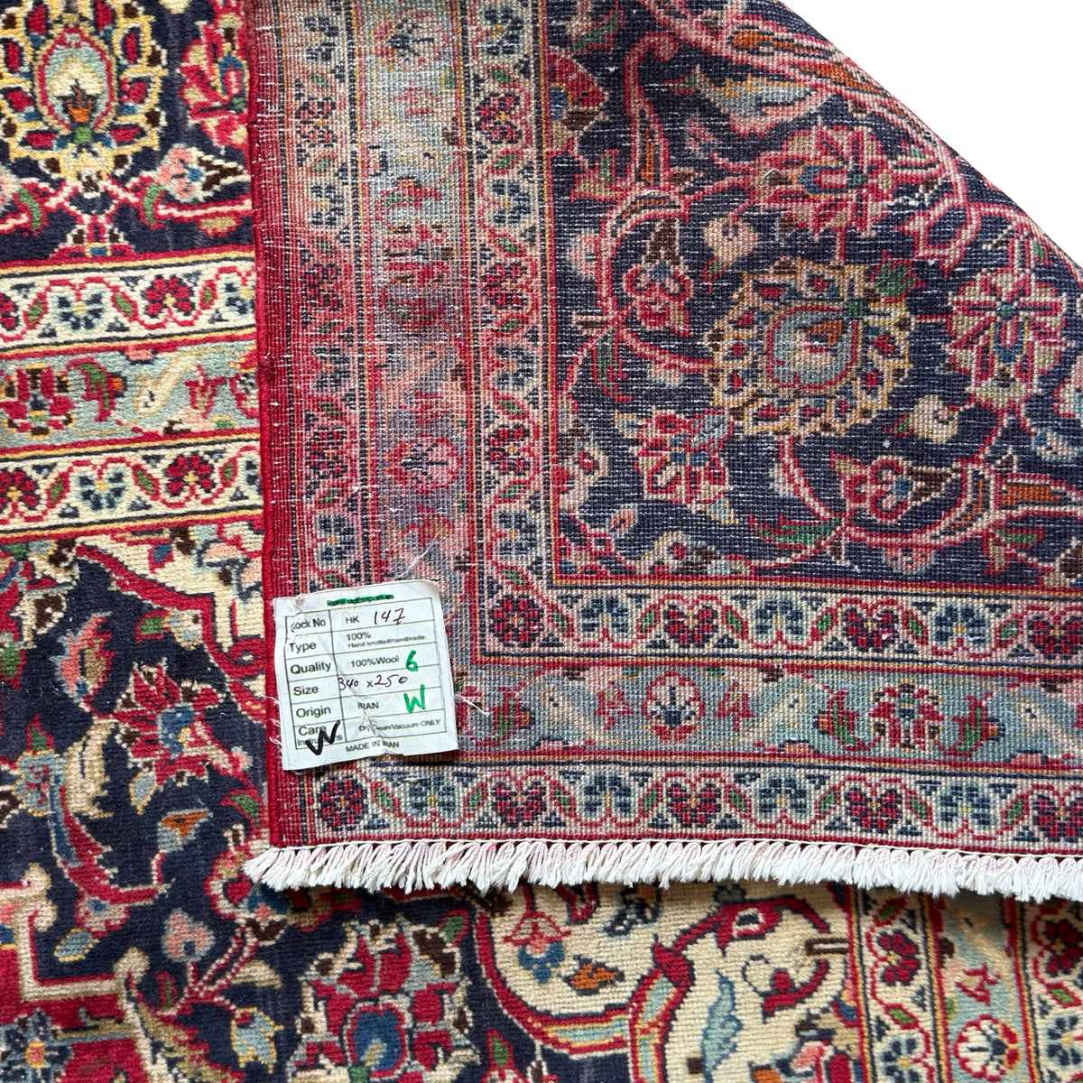 340 x 250 cm Vintage Hand Knotted Persian Kashan – Wool Rug