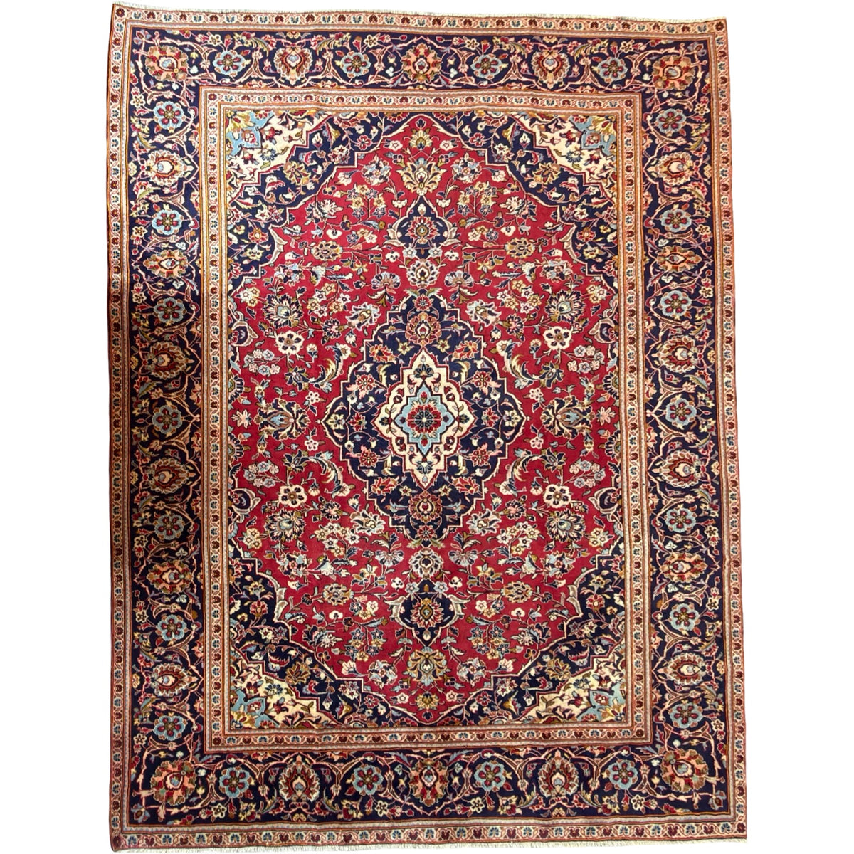338 x 240 cm Hand Knotted Persian Kashan – Wool Rug