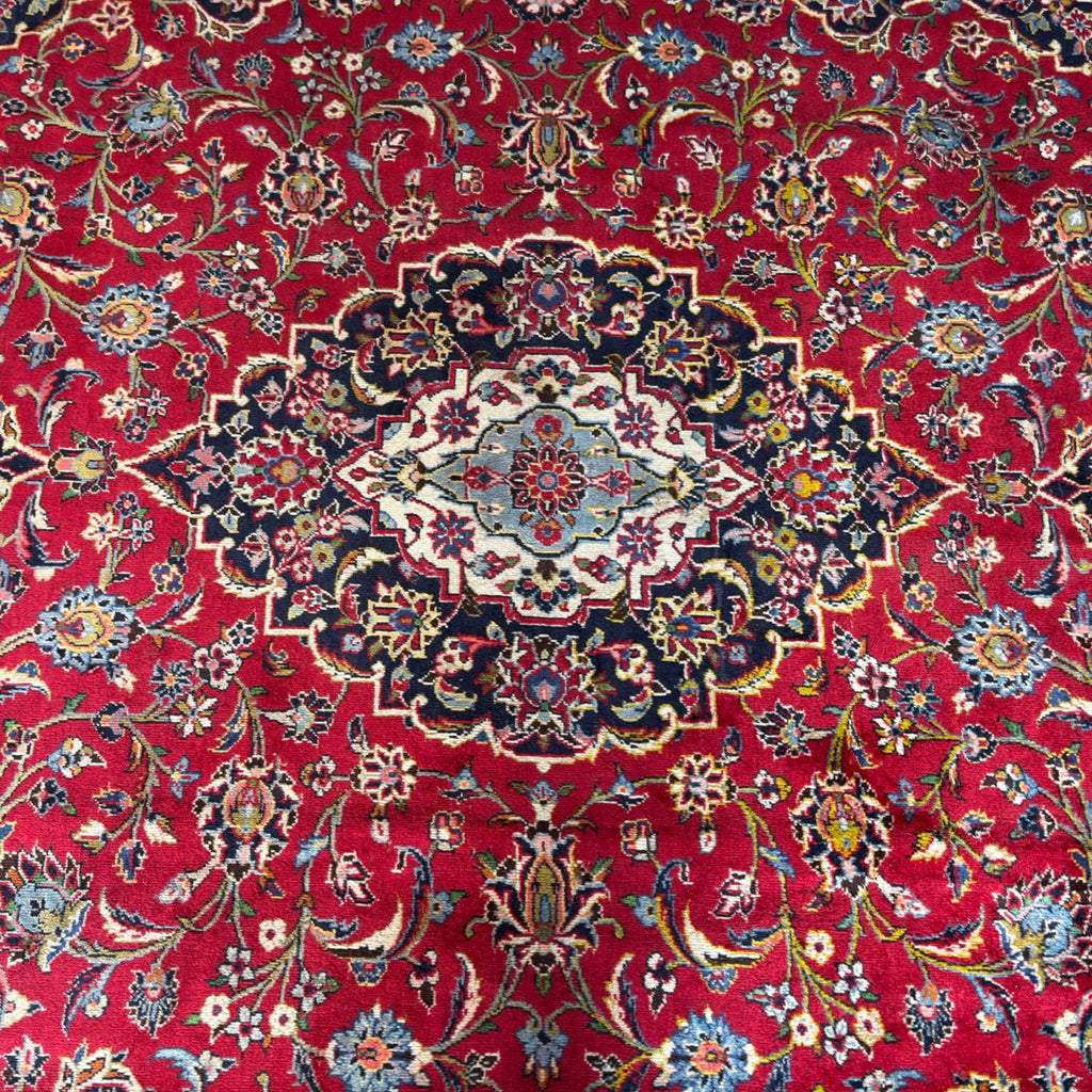 340 x 250 cm Vintage Hand Knotted Persian Kashan – Wool Rug