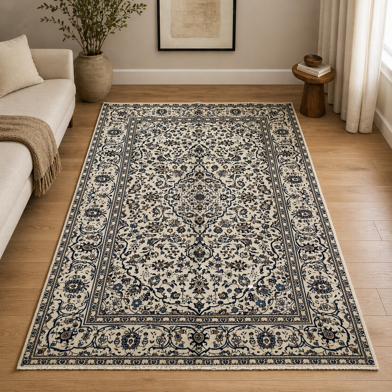 300 x 188 cm Hand-Knotted Persian Kashan Floral Rug