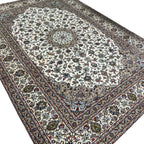 350 x 255 cm Hand Knotted Persian Ivory Kashan Wool Rug