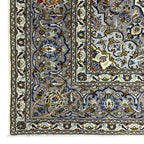 317 x 228 cm Hand Knotted Persian Grey & Ivory Kashan Rug