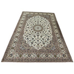 350 x 255 cm Hand Knotted Persian Ivory Kashan Wool Rug