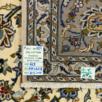 317 x 228 cm Hand Knotted Persian Grey & Ivory Kashan Rug