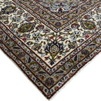 350 x 255 cm Hand Knotted Persian Ivory Kashan Wool Rug