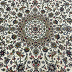 350 x 255 cm Hand Knotted Persian Ivory Kashan Wool Rug