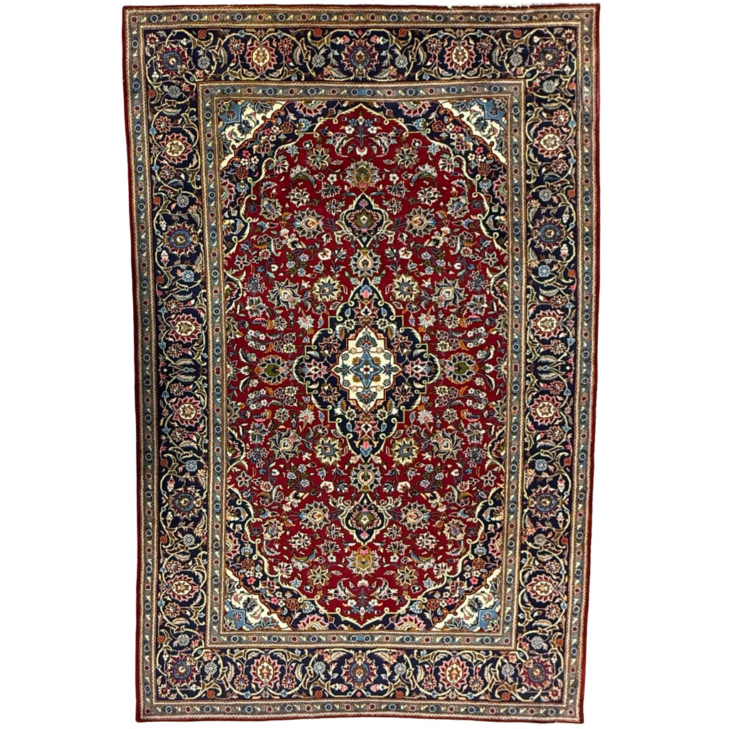 328 x 205 cm Hand Knotted Persian Red Floral Kashan Rug