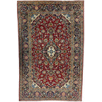 328 x 205 cm Hand Knotted Persian Red Floral Kashan Rug