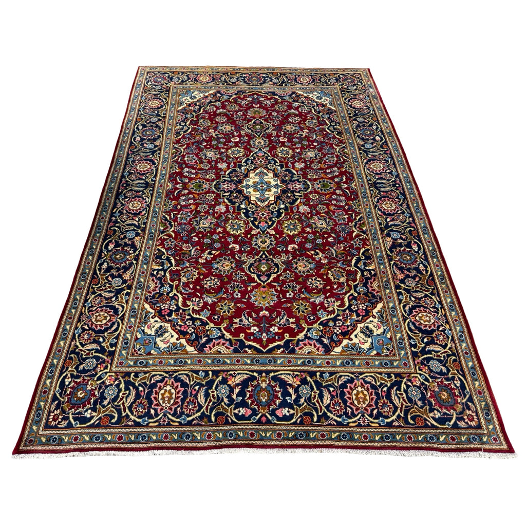 328 x 205 cm Hand Knotted Persian Red Floral Kashan Rug