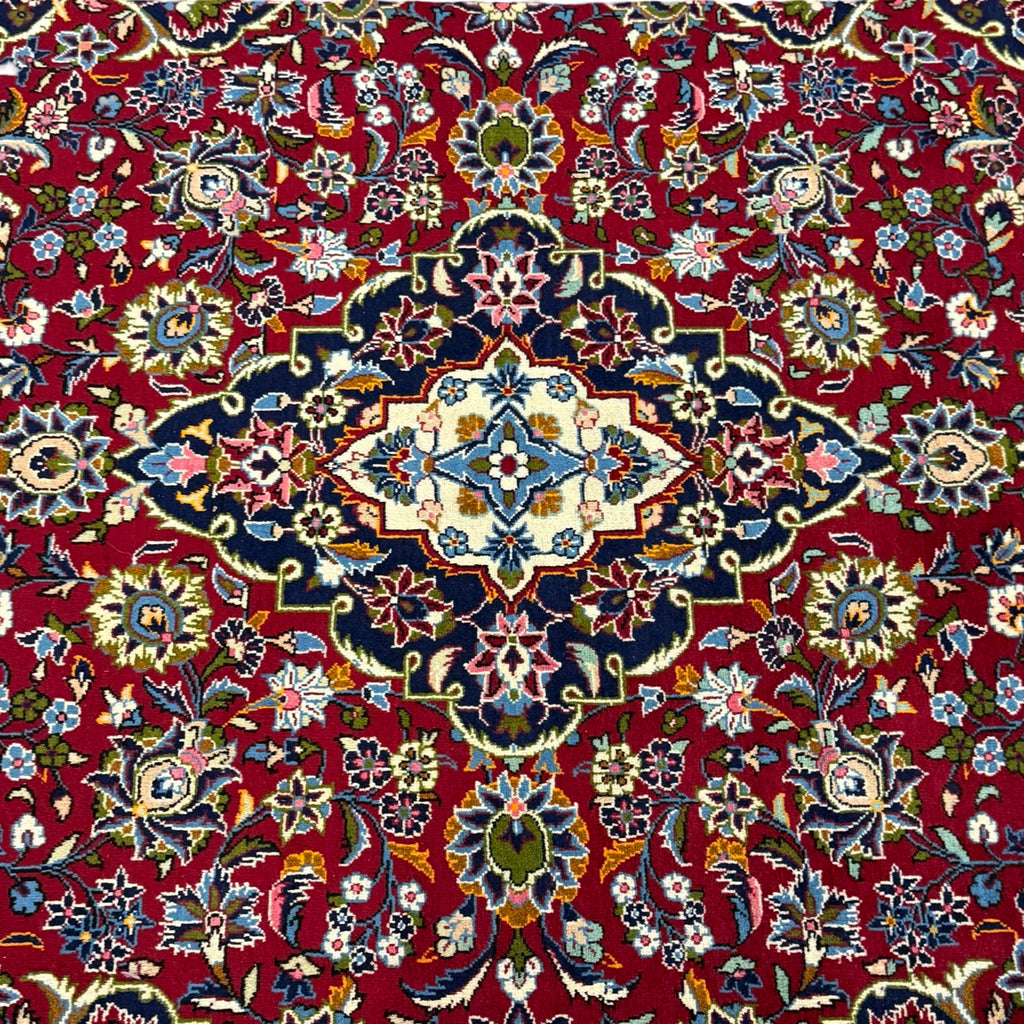 328 x 205 cm Hand Knotted Persian Red Floral Kashan Rug