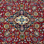 328 x 205 cm Hand Knotted Persian Red Floral Kashan Rug