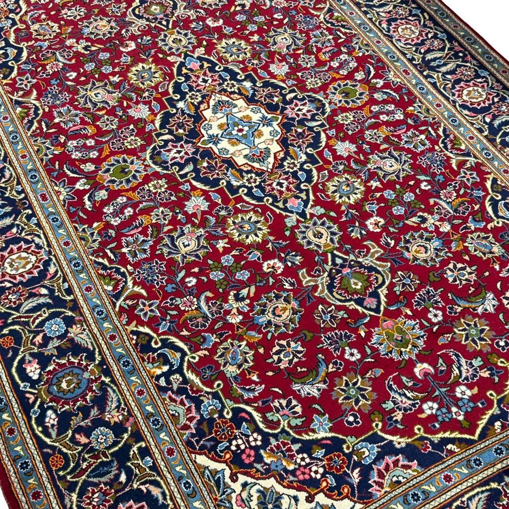 328 x 205 cm Hand Knotted Persian Red Floral Kashan Rug