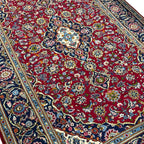 328 x 205 cm Hand Knotted Persian Red Floral Kashan Rug