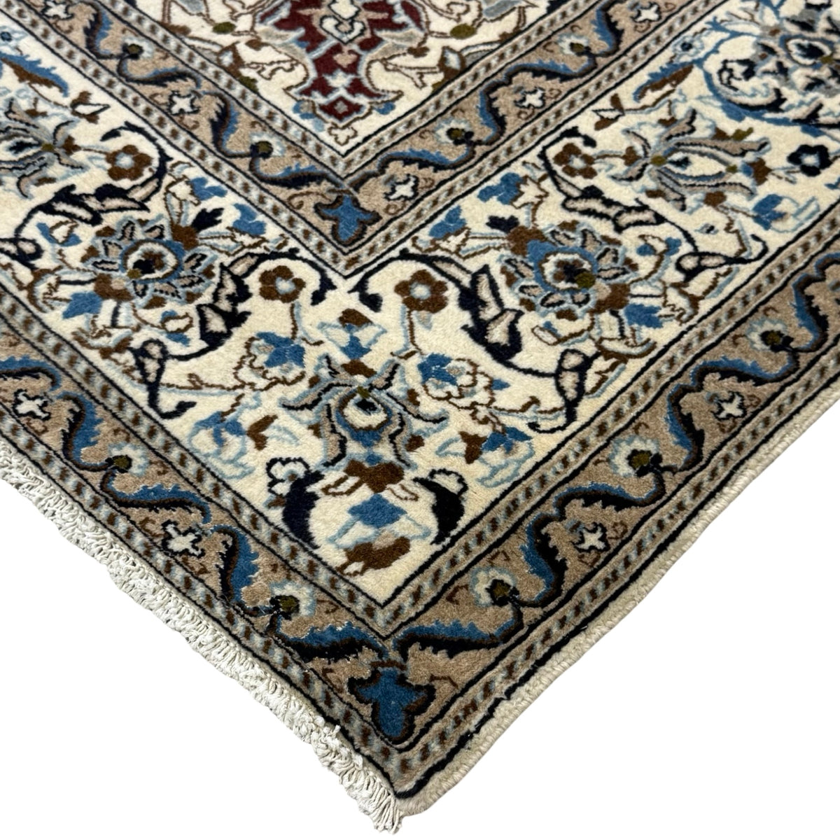 290 x 200 cm Hand Knotted Imperial Ivory Nain Silk And Wool Rug