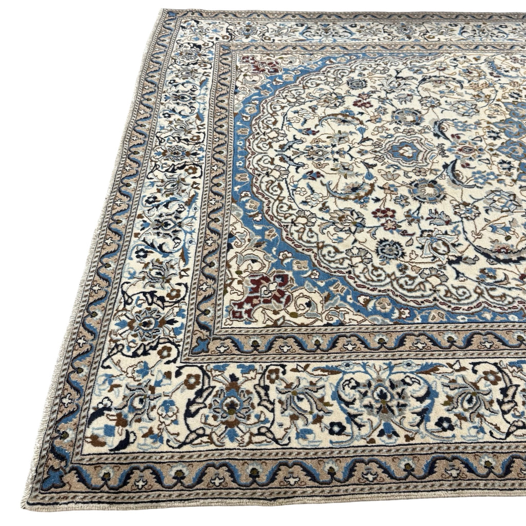 290 x 200 cm Hand Knotted Imperial Ivory Nain Silk And Wool Rug