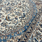 290 x 200 cm Hand Knotted Imperial Ivory Nain Silk And Wool Rug