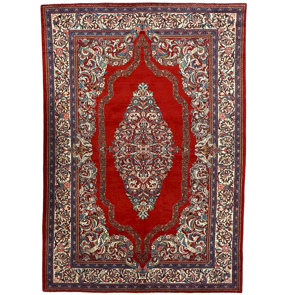 304 x 203 cm Persian Sarough Floral Red Woolen Rug