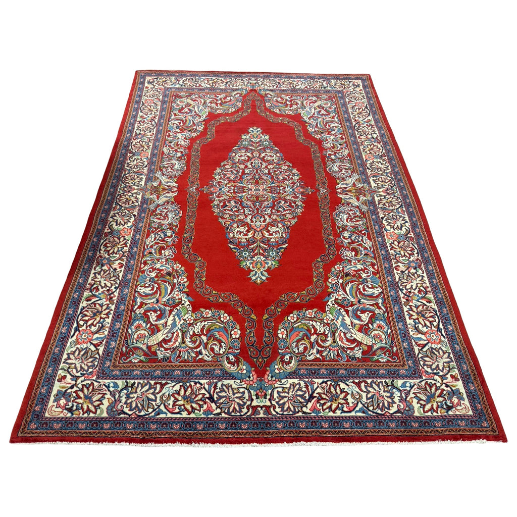 304 x 203 cm Persian Sarough Floral Red Woolen Rug