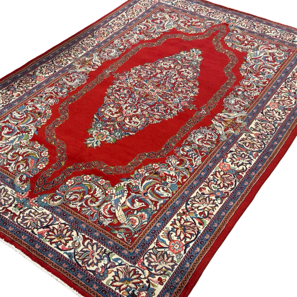 304 x 203 cm Persian Sarough Floral Red Woolen Rug